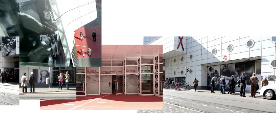Fotoausstellung an der Fassade des Schauspielhauses Hannover, Wolf Böwig, April 2011