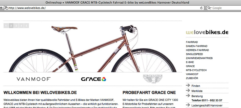 Design, Website "welovebikes.de"