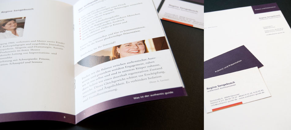 Grafisches Erscheinungsbild, "authentic guide", Regine Sengebusch