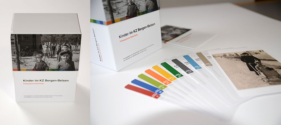Gestaltung, Pädagogische Materialien "Kinder im KZ Bergen-Belsen", Stiftung niedersächsische Gedenkstätten, 2018