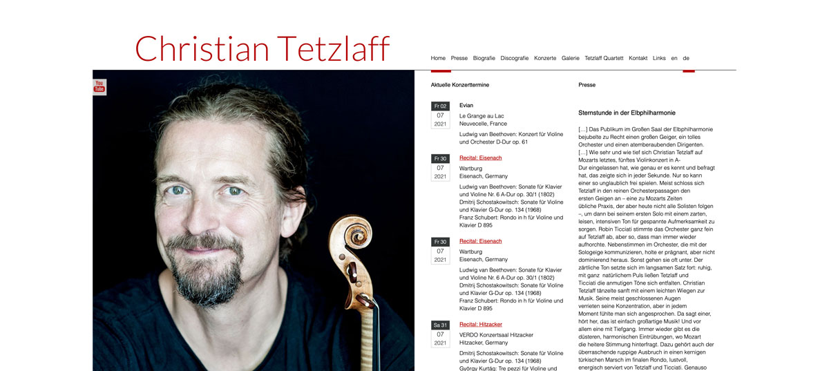 Design, Website "Christian Tetzlaff"